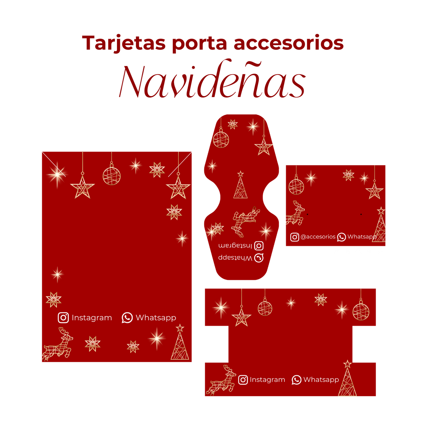 Tarjetas porta accesorios Navideñas